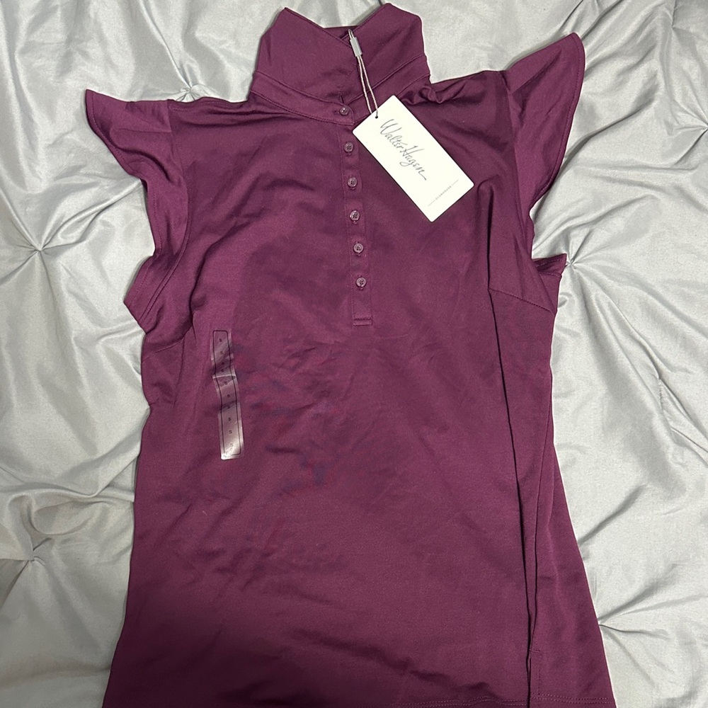 Walter Hagen Women's Button Down Shirt in Deep Purple
